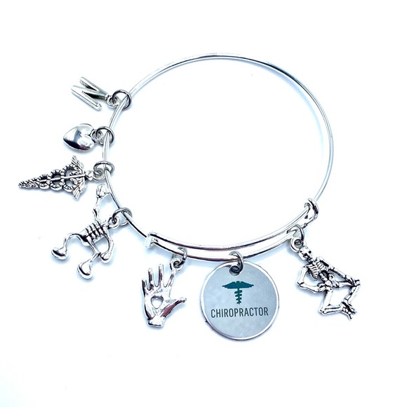 Chiropractor Charm Bracelet Bangle - Picture 3 of 6